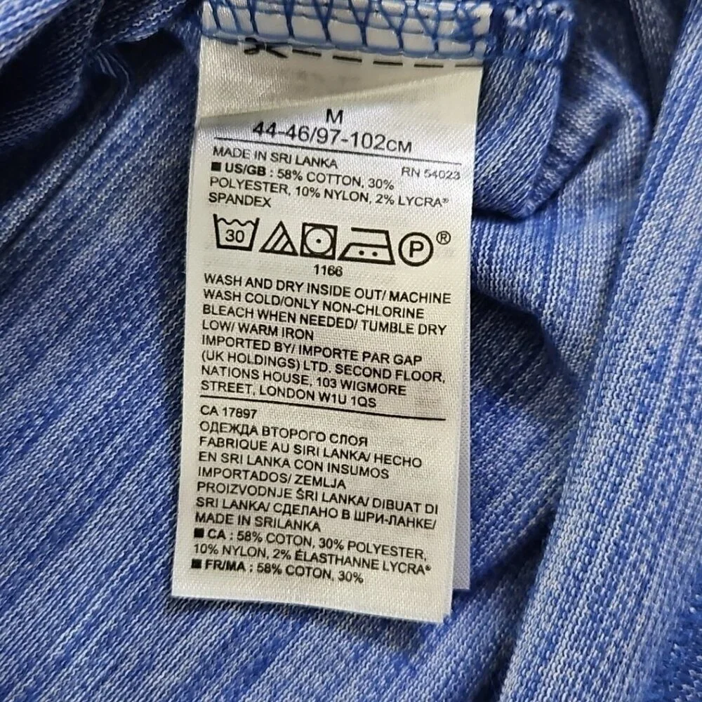 Banana Republic Polo Tennis Golf Shirt Men's M Navy Blue Chambray EUC LN Std Fit